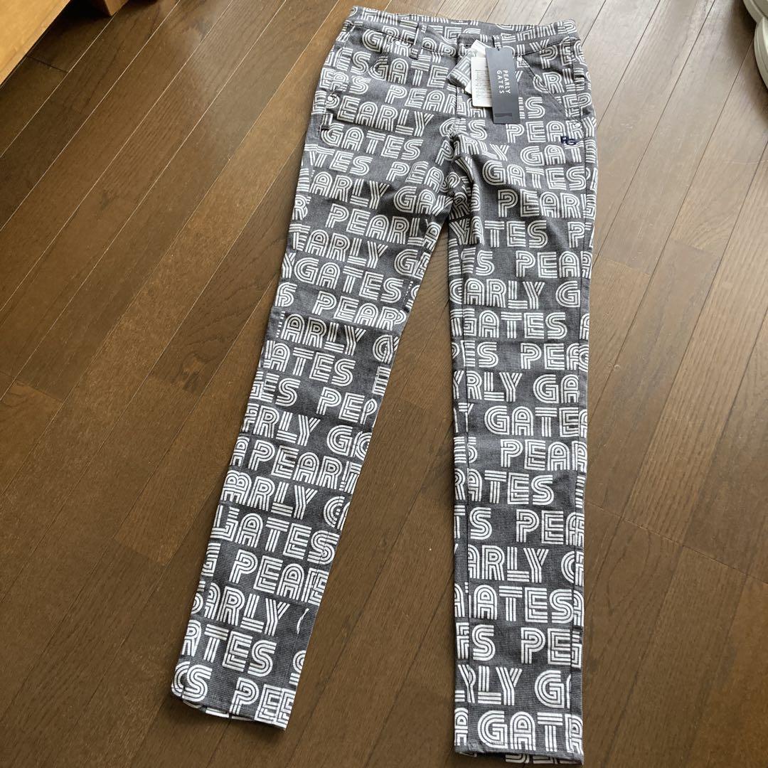 【タグ付新品】PEARLYが GATES 春夏　ロゴ柄 ロングパンツ ストレッチ