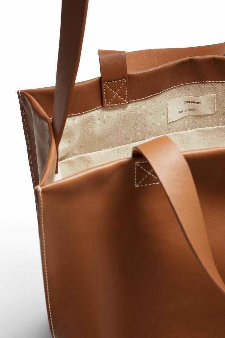 【新品未使用】レザー クロスボディ トートバッグ　【zara origins】