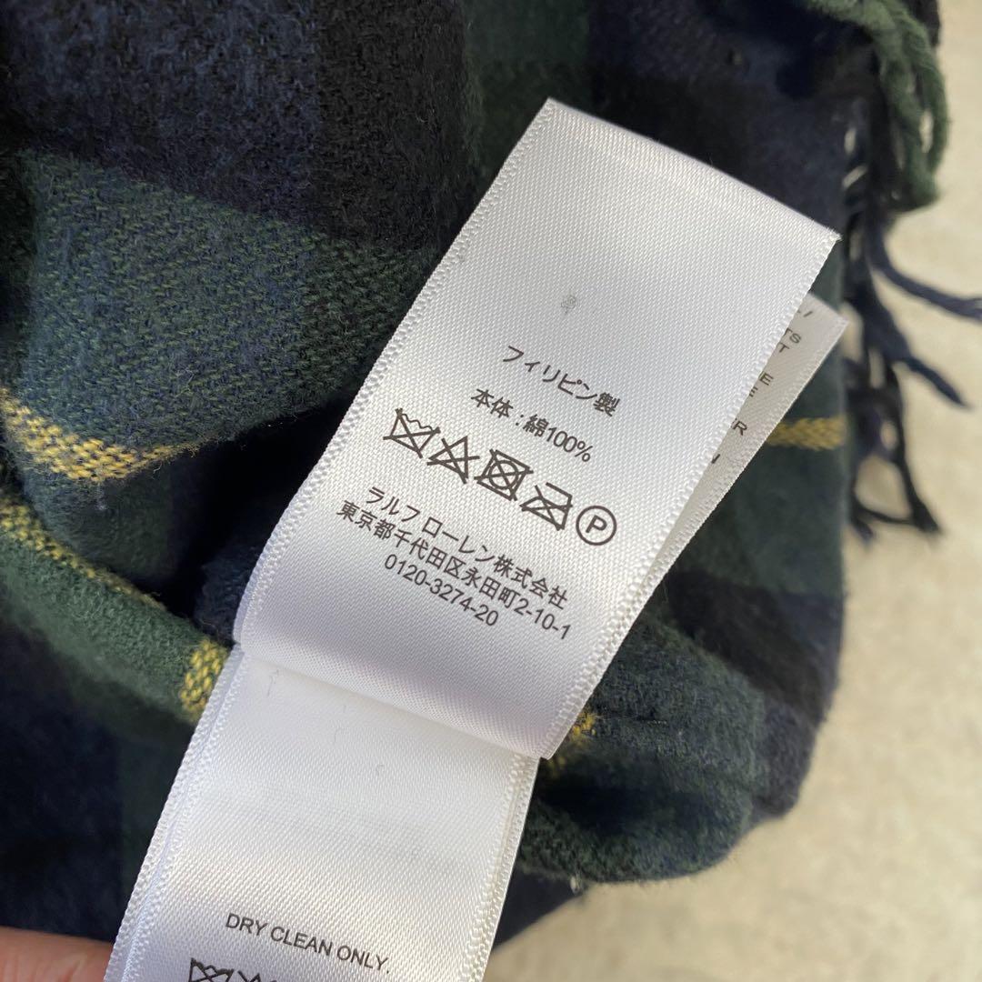 定価5万円✨ポロラルフローレン 石井杏奈着用 膝丈ワンピース チェック フリンジ ワンピース