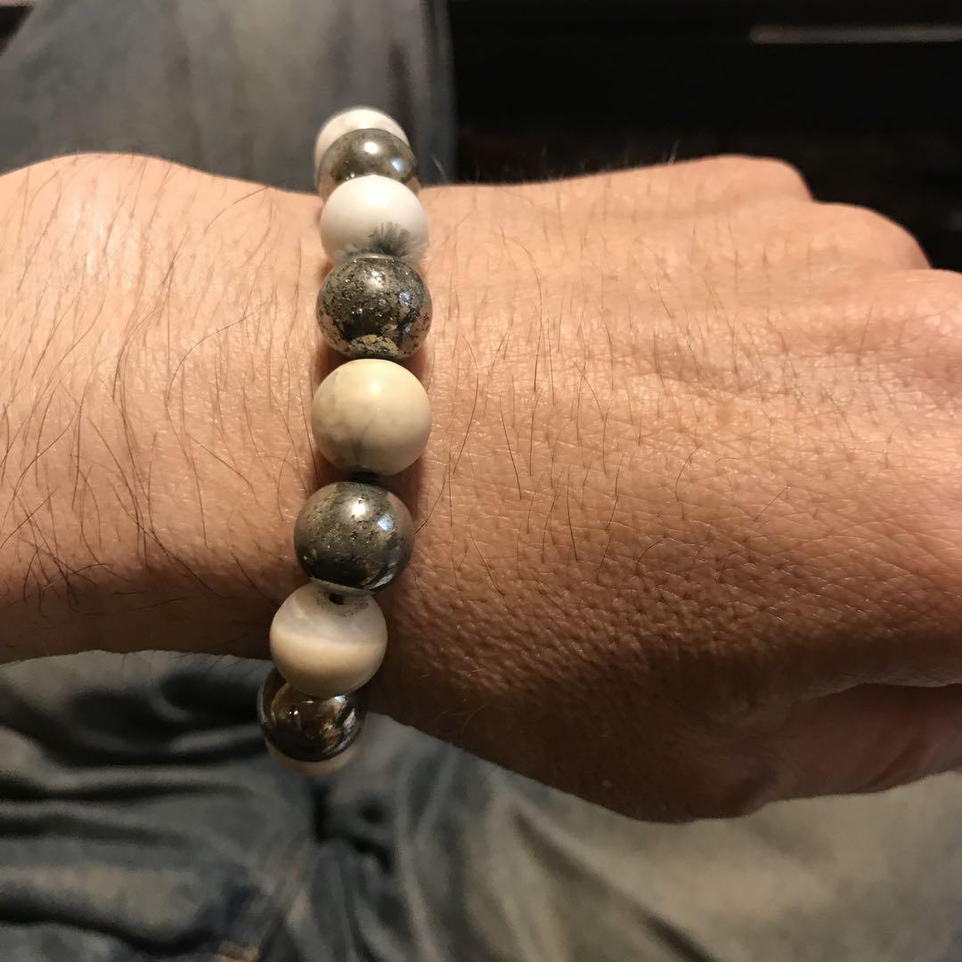 パイライト　愚者の金　金属系パワーストーン　愛用品　レア　ホワイトターコイズ