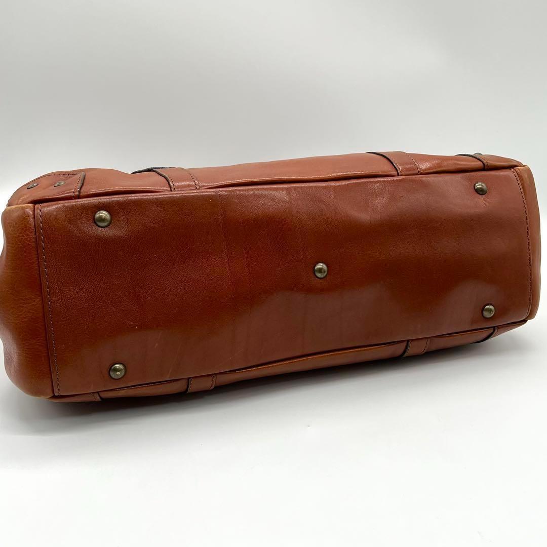 良品】Dakota ハンドバッグ フラップバッグ 蹄鉄 レザー ブラウン