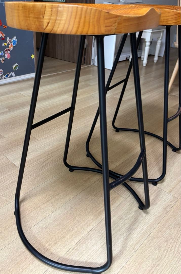木製 鉄製 バーチェア バースツール 2脚セット目立った傷や汚れなし MARWIL-DEMENAGEMENTS_CH