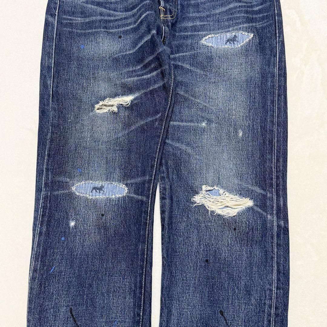 【レア】リーバイス×STUSSY 501 W30 コラボ ダメージ ペイント