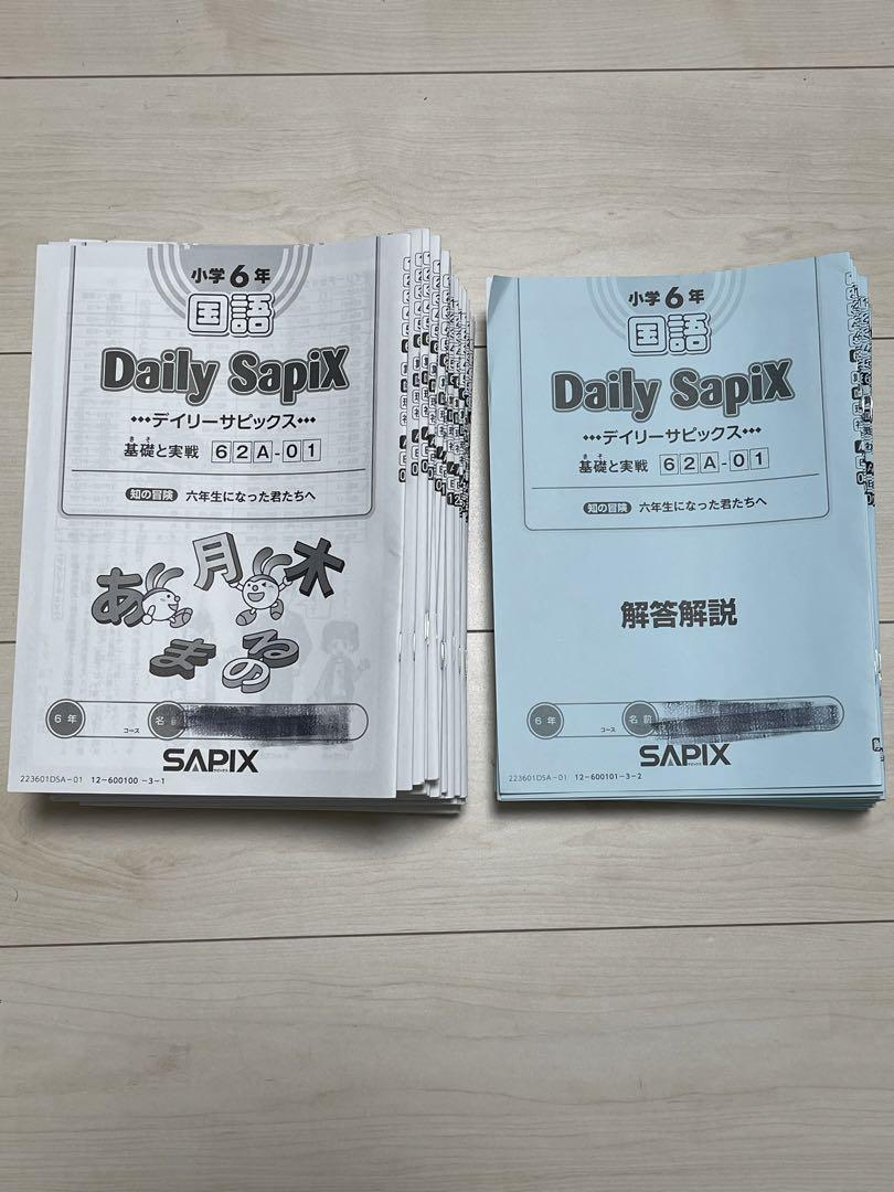サピックス SAPIX 6年 国語 1年分 テキスト チェックテスト フルセット サピックス SAPIX 6年 国語 1年分 テキスト チェックテスト フル