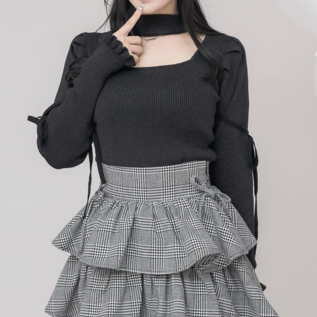 チョーカーネックレスラメニット pium