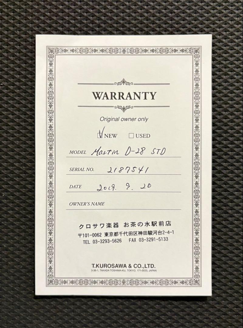 Martin D28 Standard 2018年製