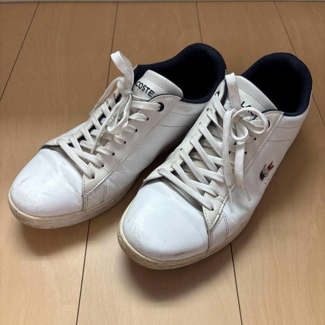 LACOSTE ホワイト スニーカー サイズ USA10 - メルカリ