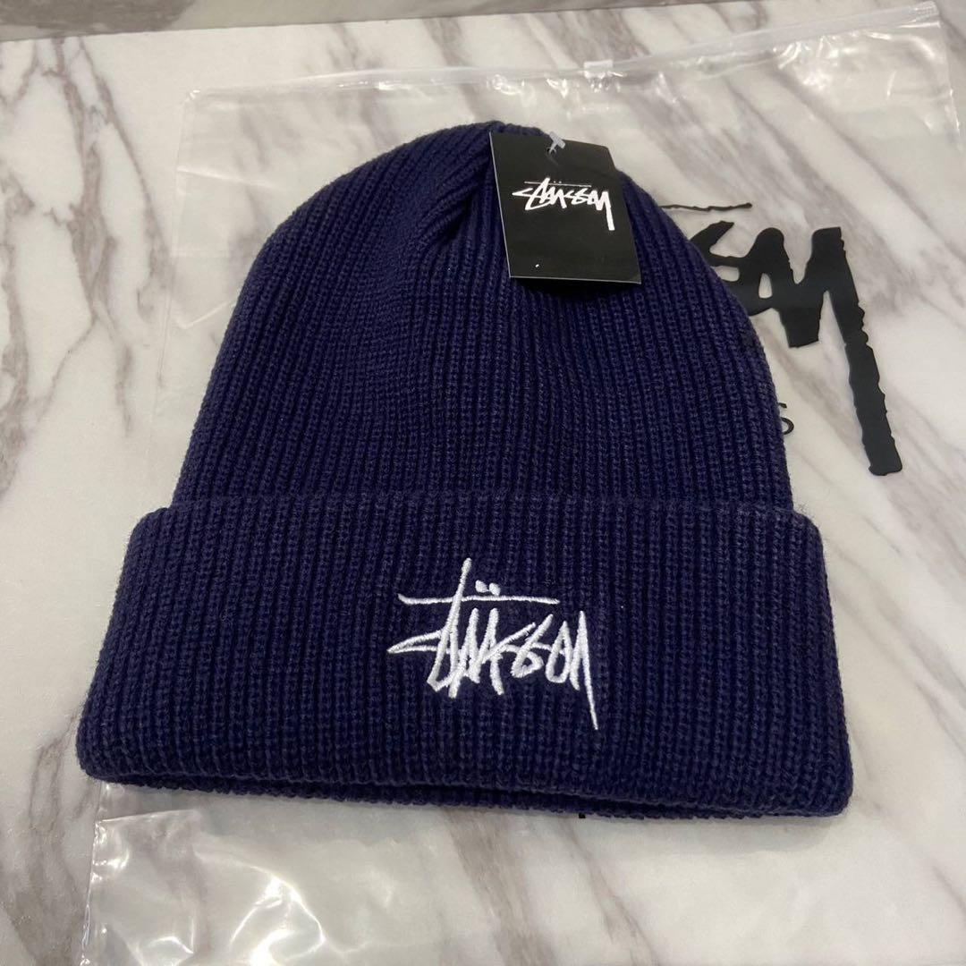 希少 STUSSY ビーニー ニットキャップ WORLD TRIBE ネイビー 新品 Stussy ステューシー ニットキャップ ニット帽 ネイビー