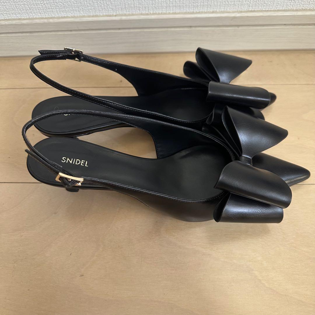 snidel スナイデル ダブルリボンモチーフサンダル