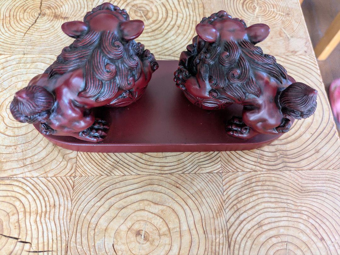 獅子狛犬】シーサー 魔除け 縁起置物 沖縄 守神 玉乗り獅子 狛犬