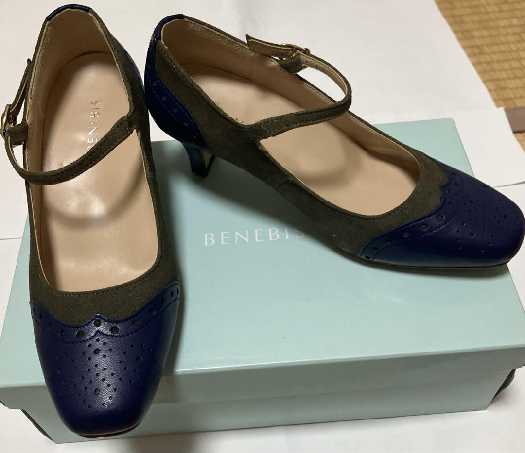 【新品未使用】BENEBIS ベネビス アンクルストラップヒール 21.5cm