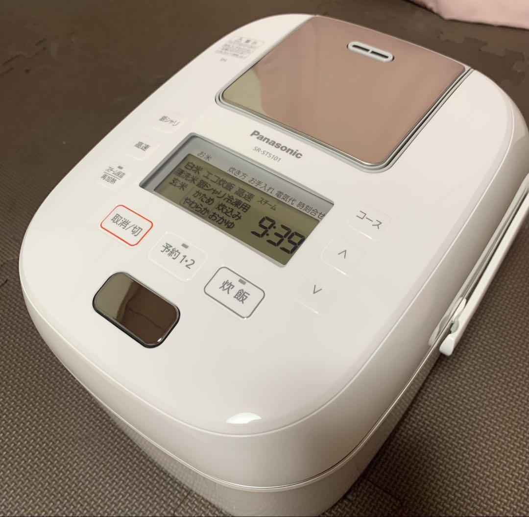 美品Panasonic炊飯器5.5合 スチームIH炊飯ジャー　SR-STS101炊飯器・餅つき機