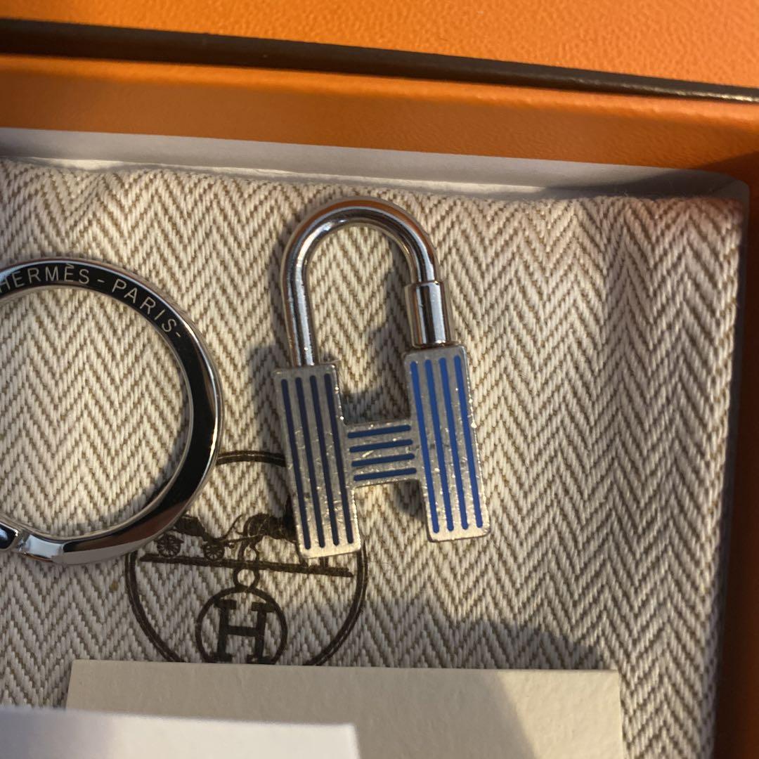 HERMES エルメス キーリング カデナ Hマーク ブルー 画像2
