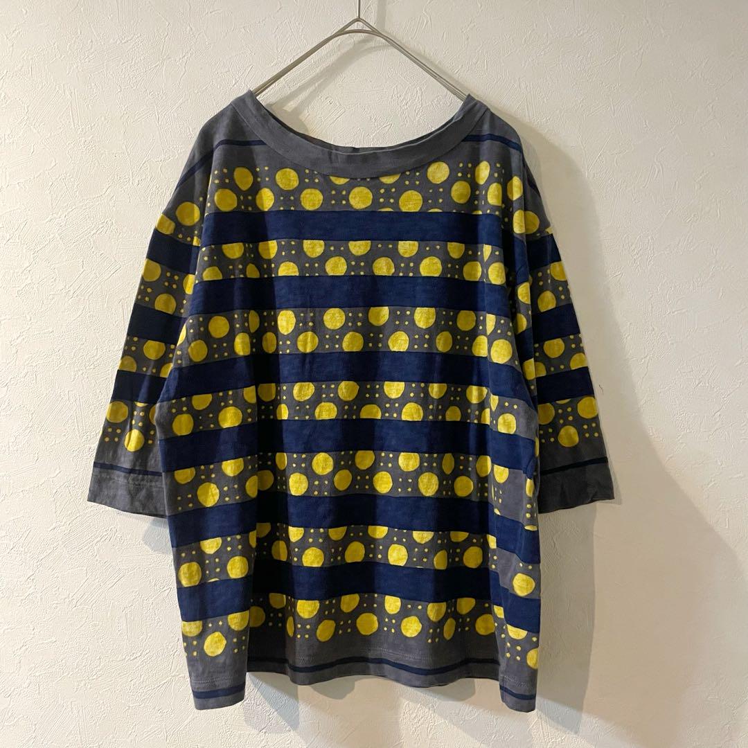 45R☆天竺のインディゴ抜染小紋のバンダナ♪ 45R インディゴ天竺小紋バンダナT-SHIRT 日本製 - メルカリ