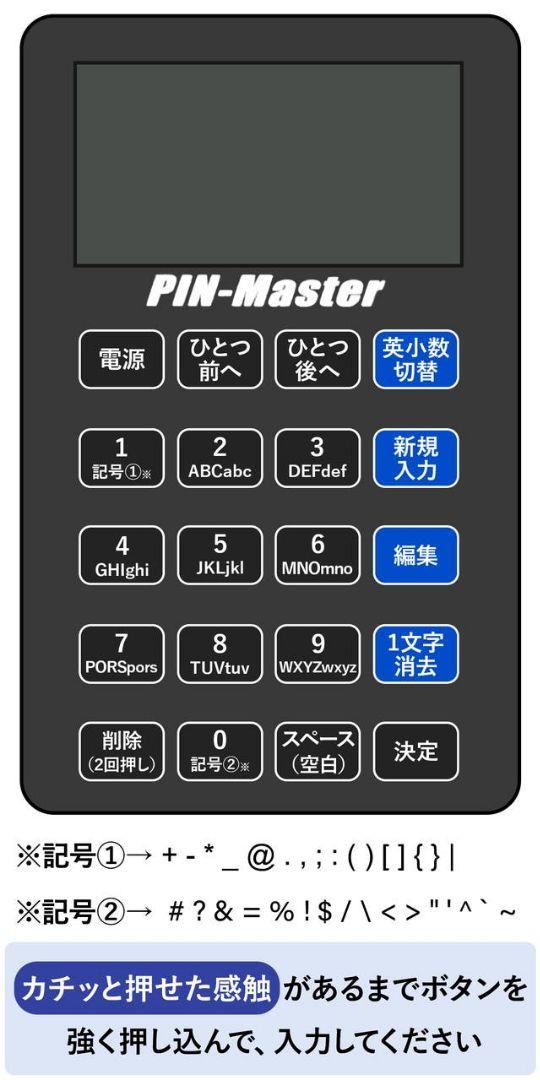 PIN-Master　超薄型セキュリティパスワード管理ツール