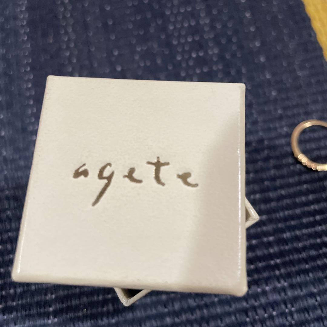 agete シンプル ゴールドリング