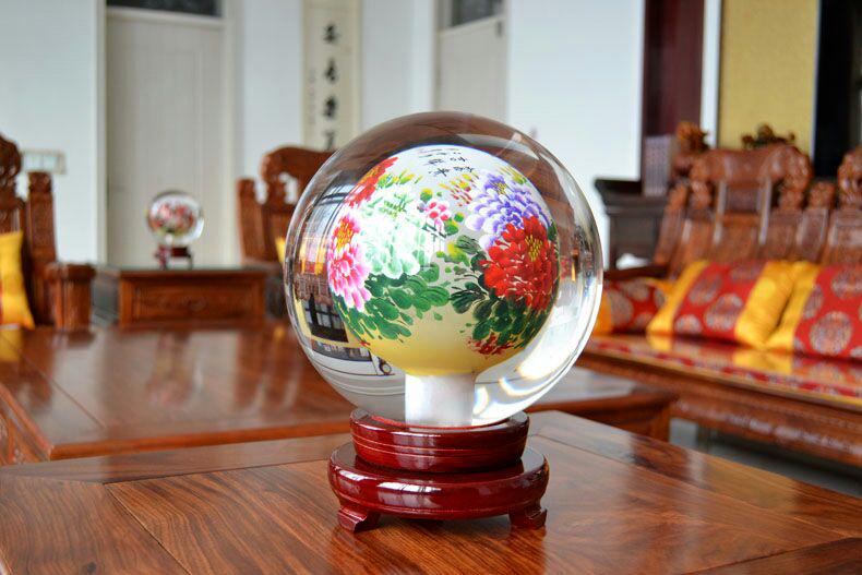訳あり商品 内画は水晶球の置物、リビングルームのテレビ棚の装飾品 置物 絵画