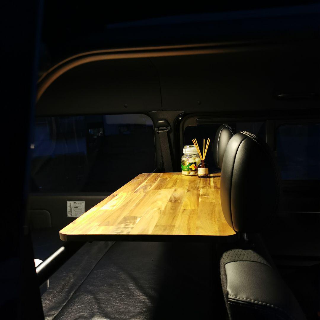 ハイエースセカンドテーブル カップホルダー付 キャンプ 車中泊