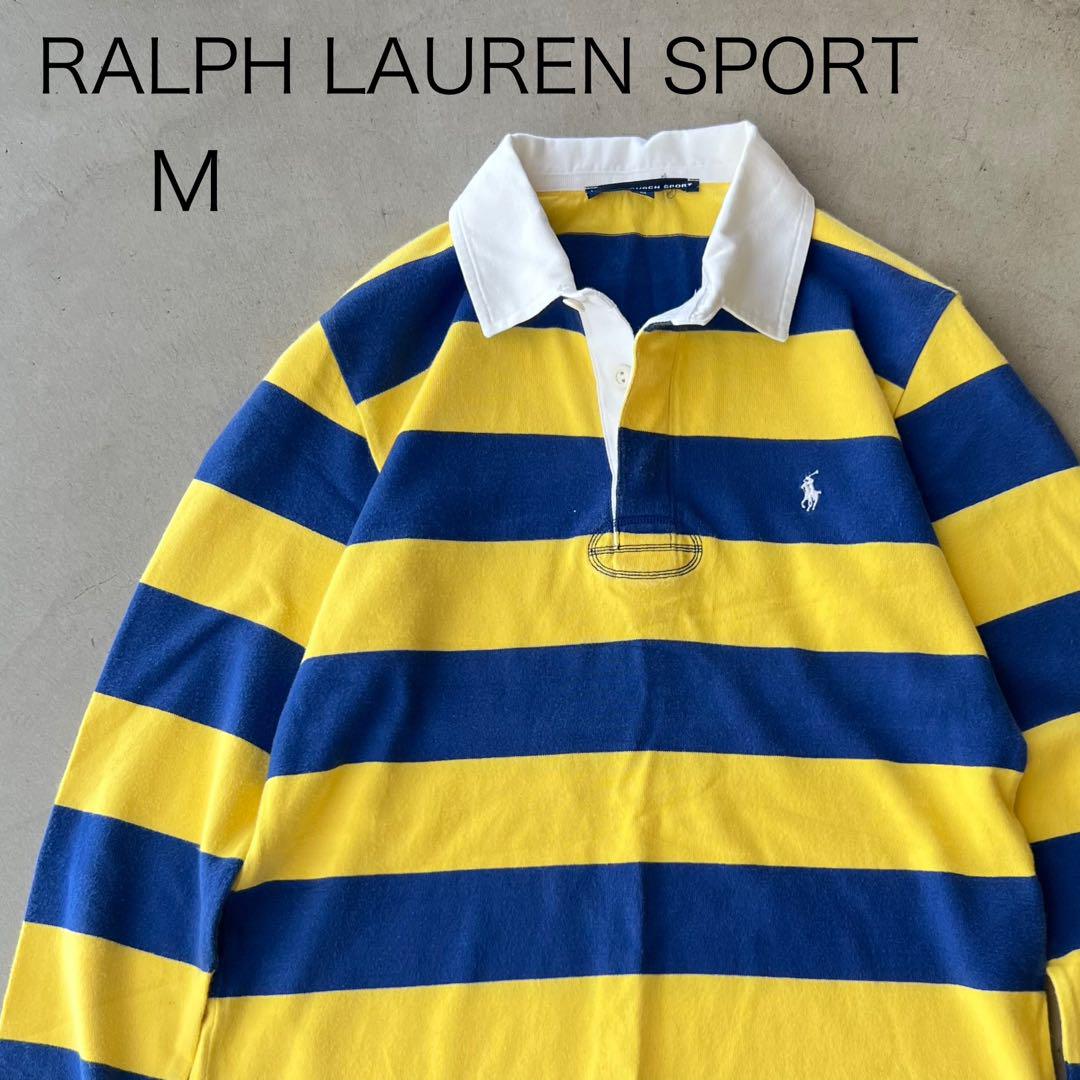【RALPH LAUREN SPORT】ラルフローレン　M　ラガーシャツ　黄×青
