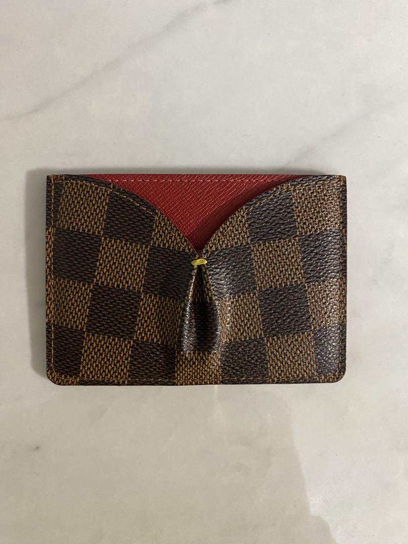 Louis Vuitton ダミエ名刺入れ ブラウン/レッド