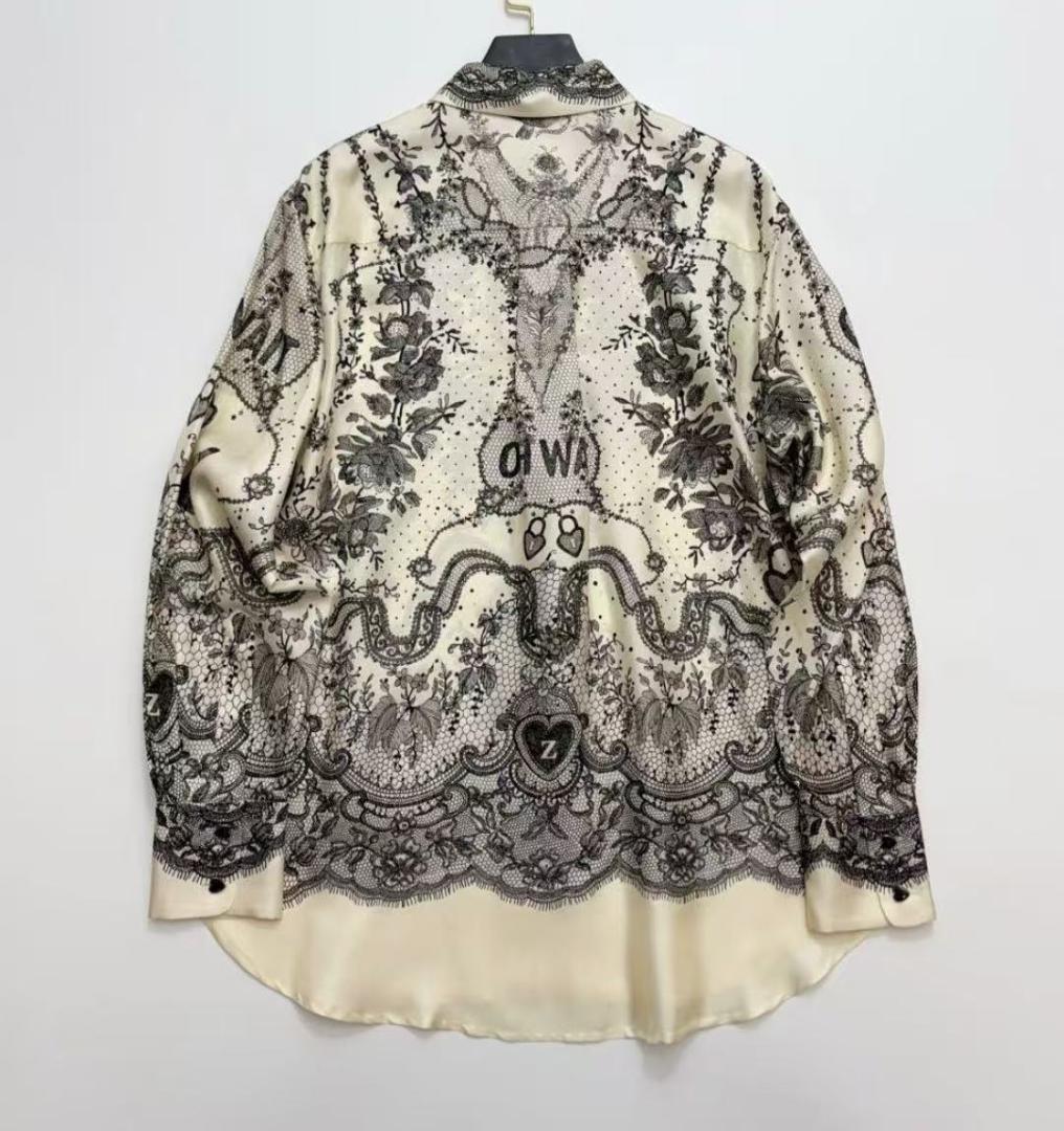 Zimmermann 襟付きプリント長袖シャツ トップス
