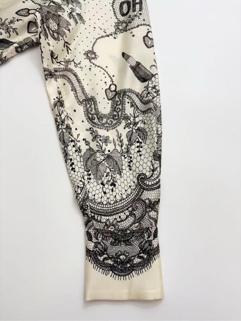 Zimmermann 襟付きプリント長袖シャツ トップス