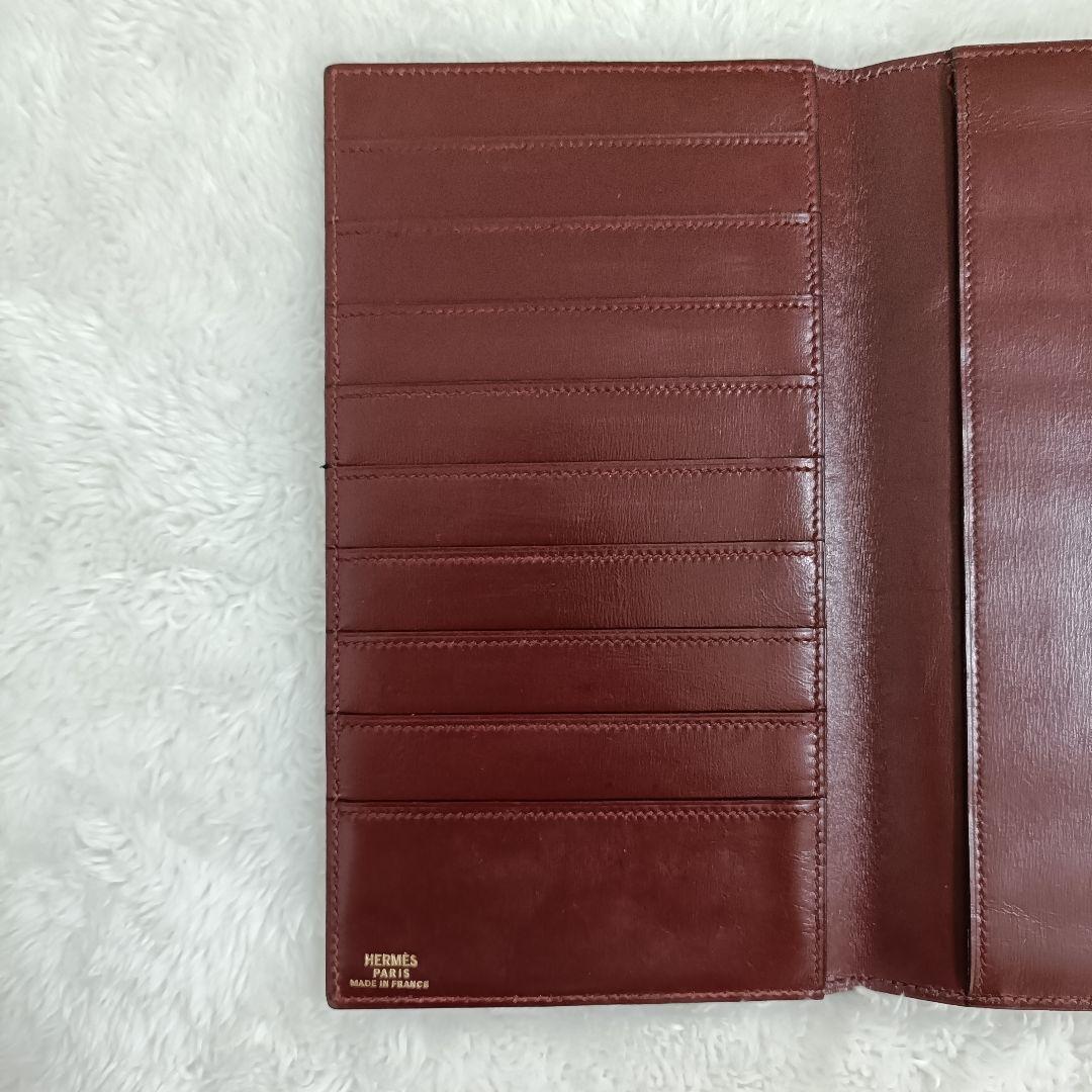 極美品・希少) HERME'S ヴィンテージ 長財布 ボルドー エルメス