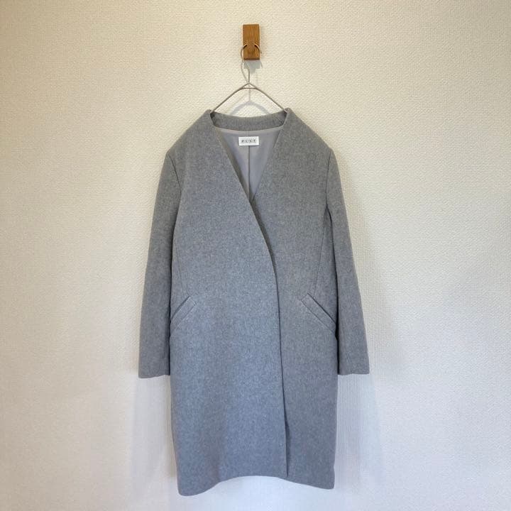 PLST コート ノーカラー グレー ロング Sサイズ | ozerkder.org.tr