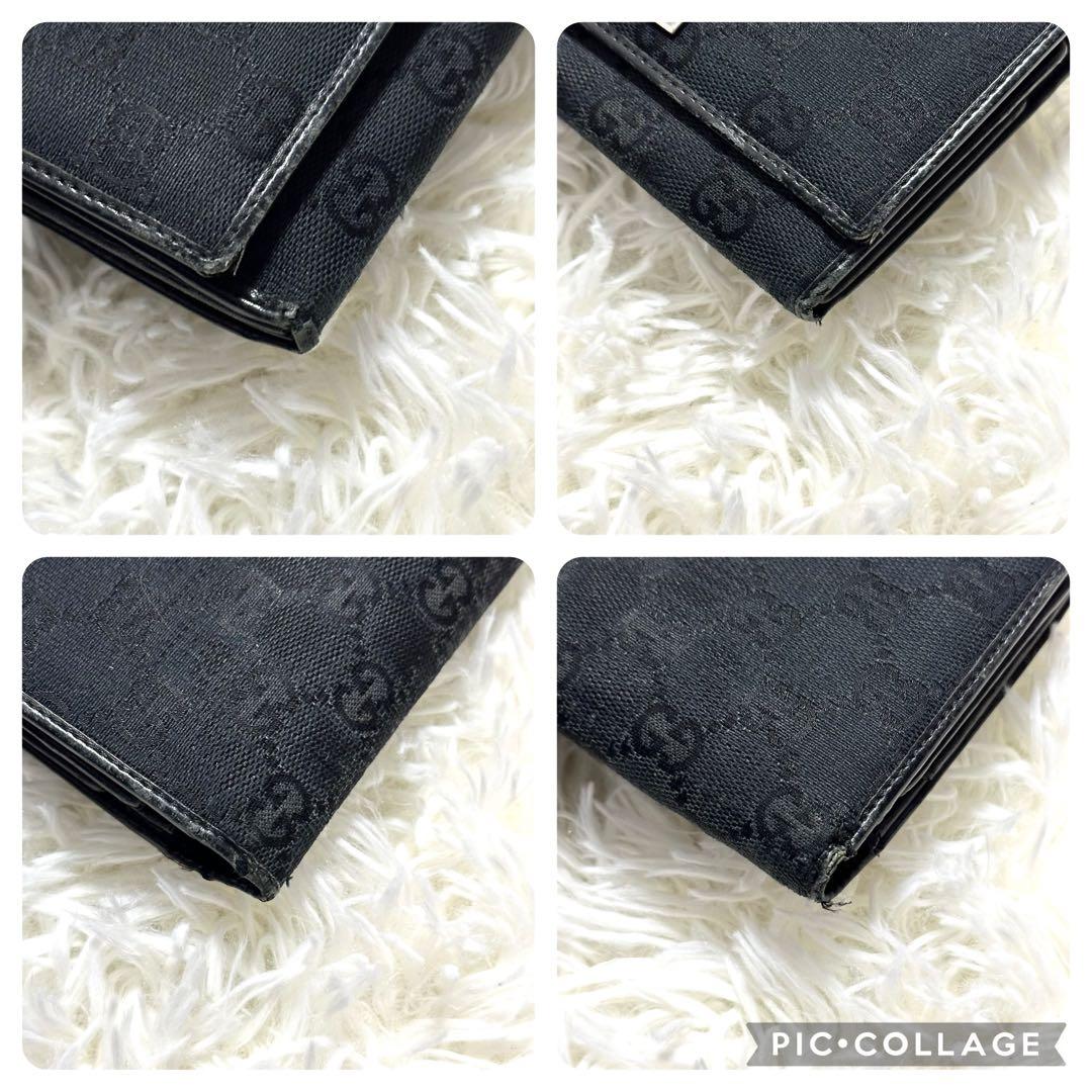 楽天市場】【財布】GUCCI グッチ GGキャンバス 2つ折財布 ダブルホック Wホック レザー ブラック 黒 シルバー金具 115090  【中古】【s】 : Blumin 楽天市場店