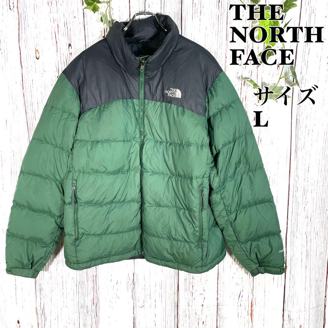 人気 ザノースフェイス ダウンジャケット 緑 700FP ヌプシ フェザーL THE NORTH FACE