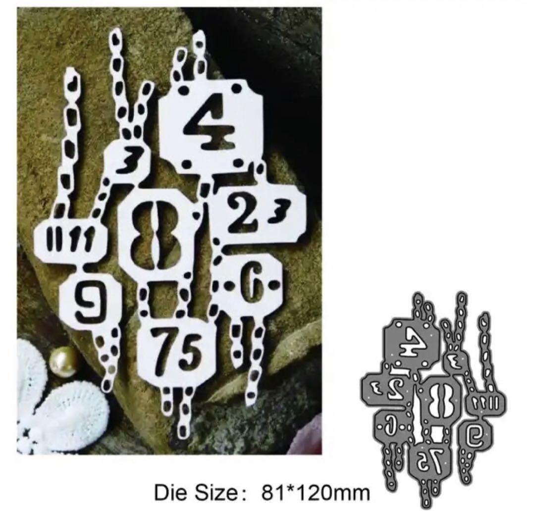カッティングダイ 数字 - アルバム・スクラップ