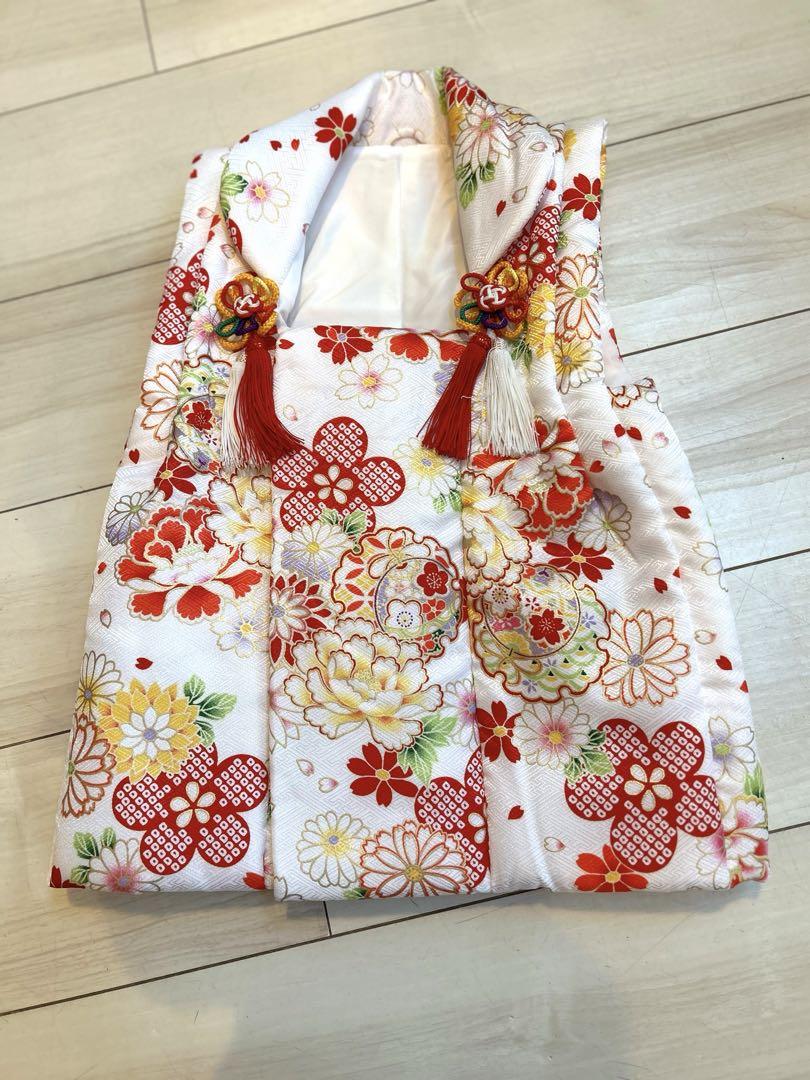 753 3歳　被布　赤い花柄