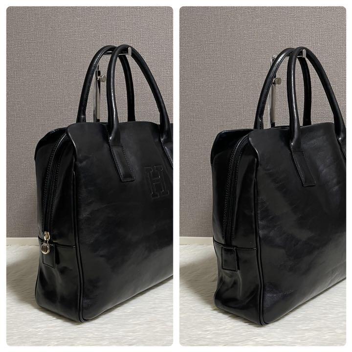 ハンドル⋫ 美品 ビジネスバッグ 黒 型押し A4可能 VezQI-m47303471155 HIROFU ヒロフ トートバッグ ⋄ルショップ