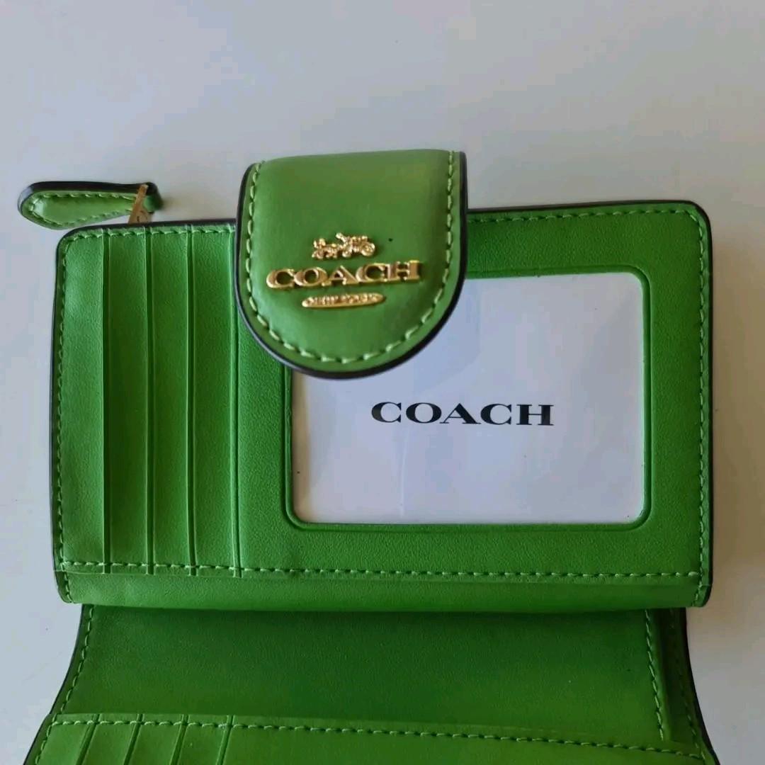 COACH コーチ 折り財布 ヴィンテージ ローズ ネオン グリーン COACH コーチ 折り財布 ヴィンテージ ローズ ネオン グリーン