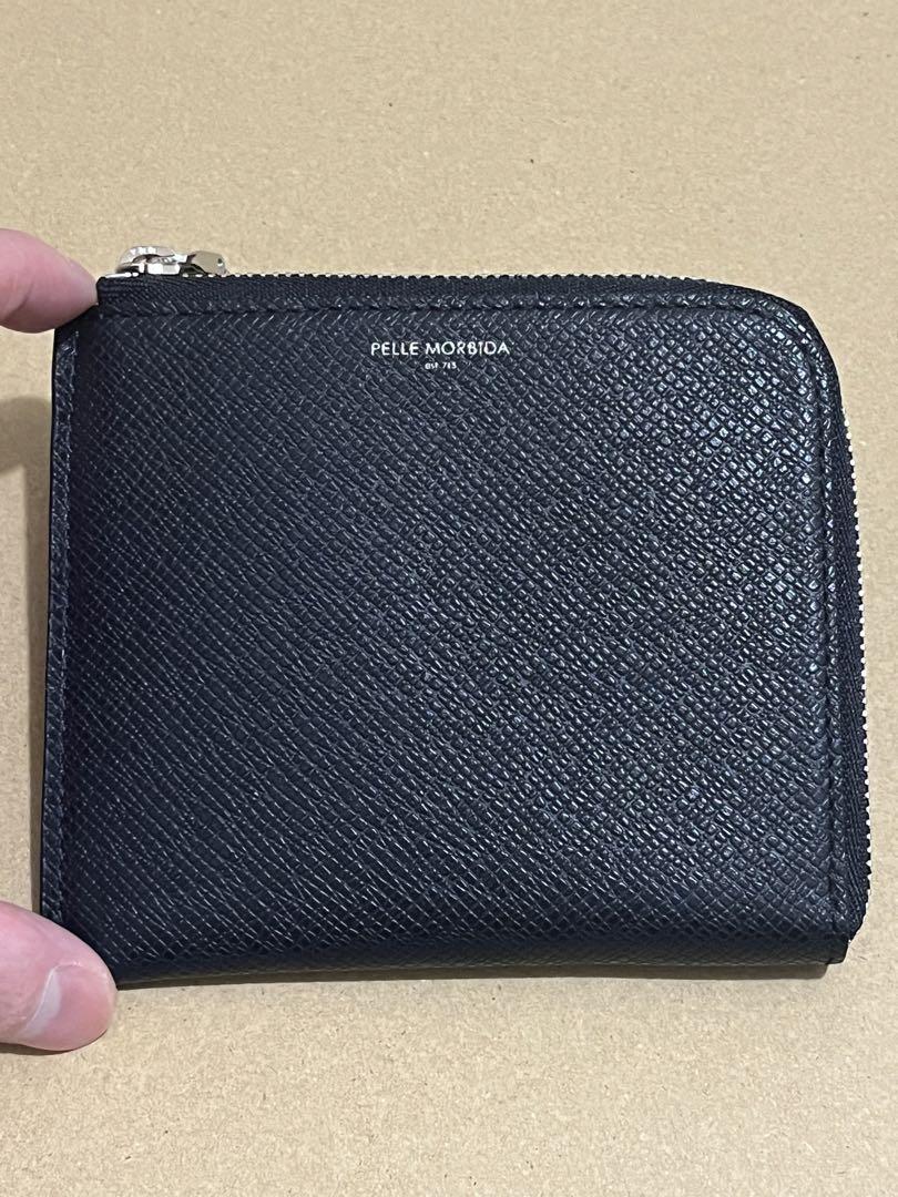 ペッレモルビダ L字型財布 ネイビー