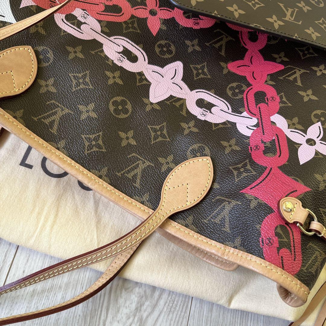 美品♡LOUIS VUITTON ネヴァーフル チェーン柄 トートバッグ 限定
