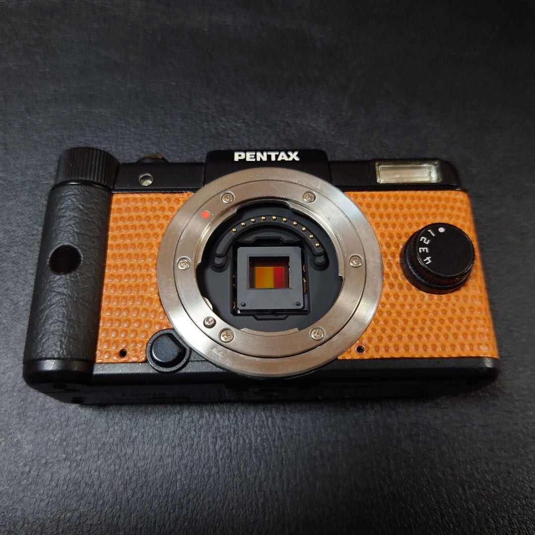 PENTAX Q ブラック×ブラウン本革 02レンズ　バッテリー2個　充電器