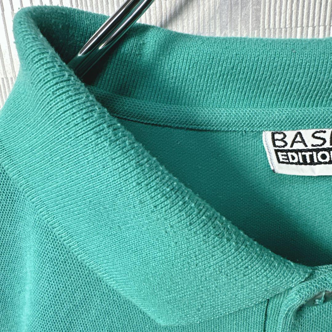 ポロシャツ USA製 ヴィンテージ 90s かのこ グリーン 緑 半袖 1X