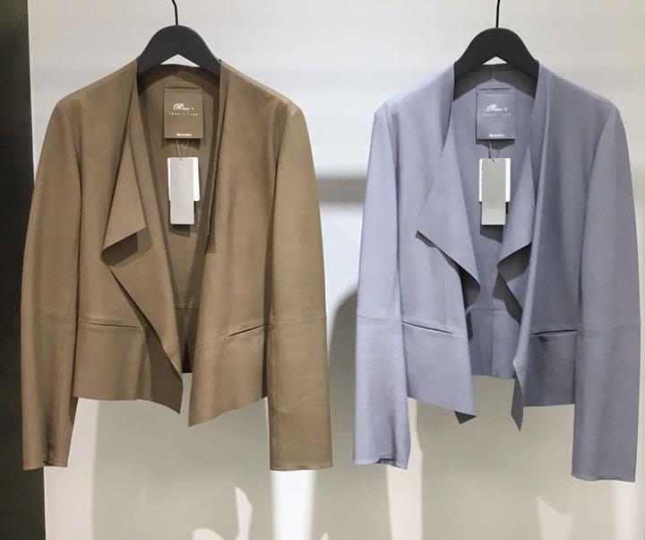 Theory luxe 19aw ラベンダーグレー レザージャケット