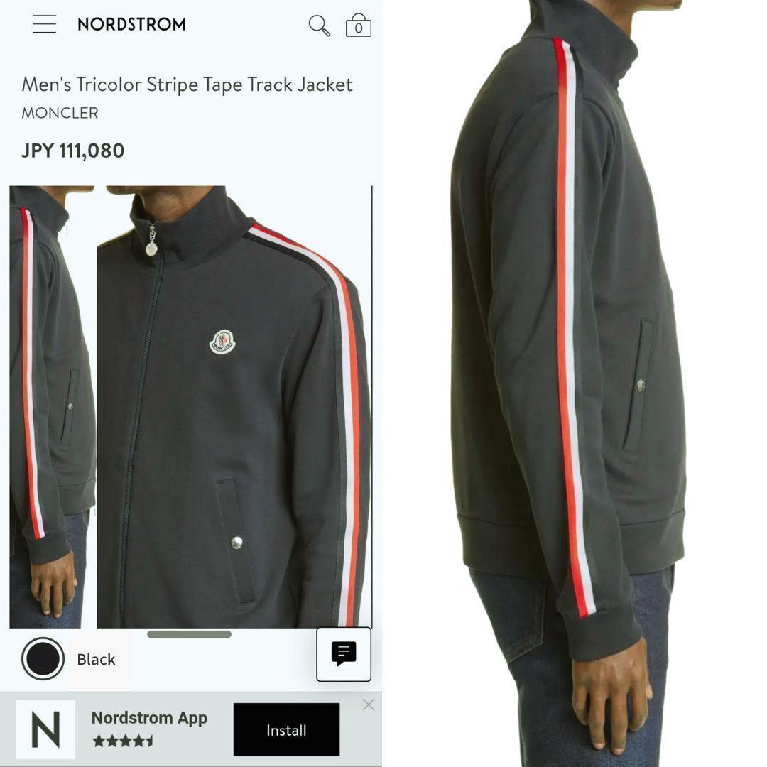 新品未使用タグ付き☆MONCLER ストライプライン トラックジャージ XL 黒