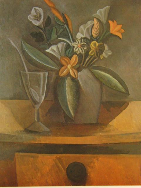 PICASSO【花瓶にさした花とスプーンの入ったグラス】、高級画集画