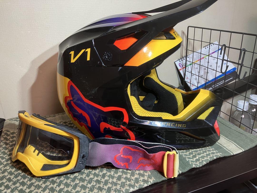 FOX V1 ヘルメット XLサイズ ゴーグル付き オフロード