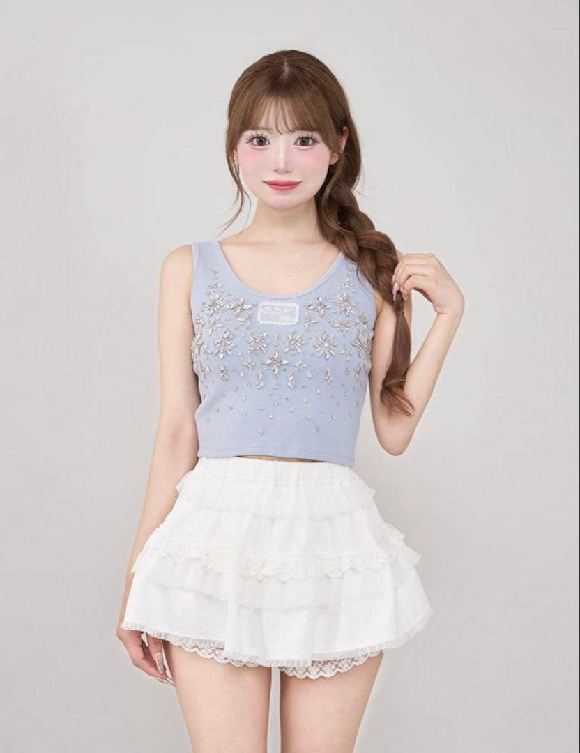 ★☆☆☆ダーリッチジュエリーリブノースリトップス