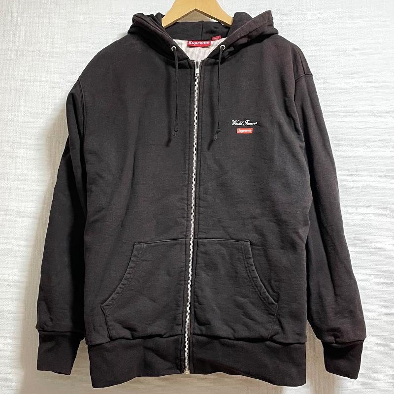 希少モデル Supreme 本物 裏サーマルジップアップパーカー ダークブラウン
