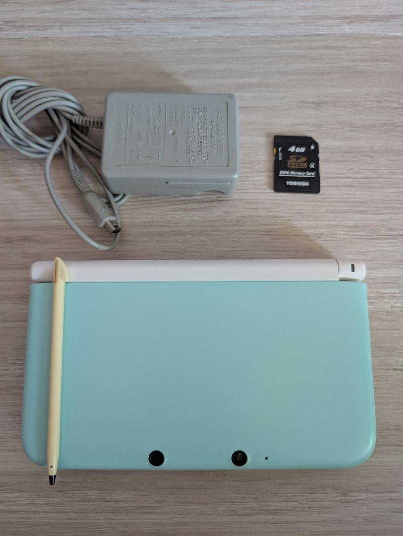 ニンテンドー3dsll　ミント×ホワイト　充電器　タッチペン　SDカード