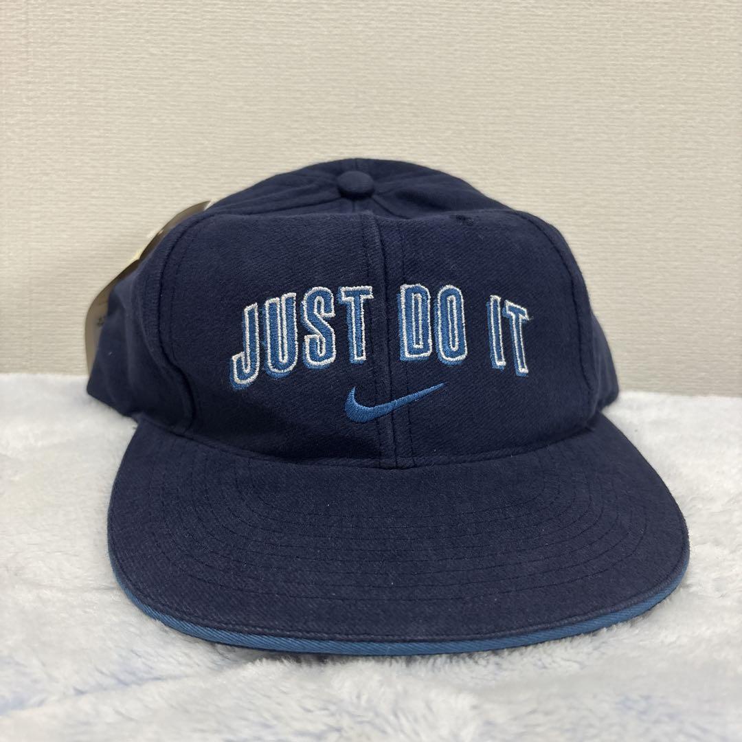 激レア 90s Nike JUST DO IT キャップ ネイビー 新品タグ付き