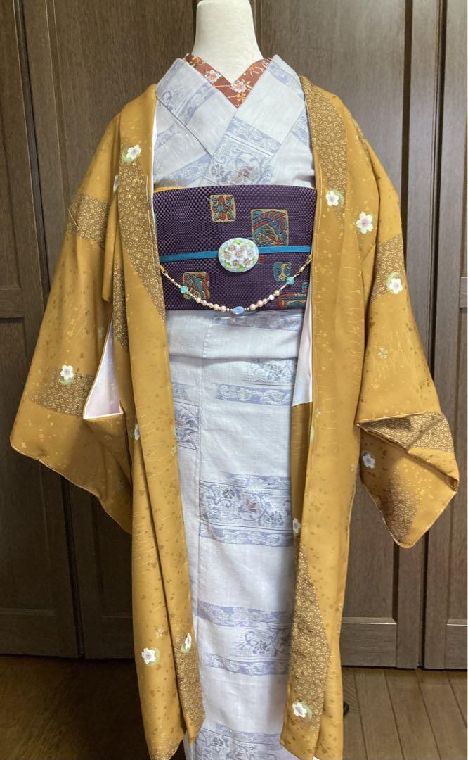 長羽織 洗える 高級ポリエステル テイジンシルフィル 仕付け糸付 おしゃれ羽裏 画像1