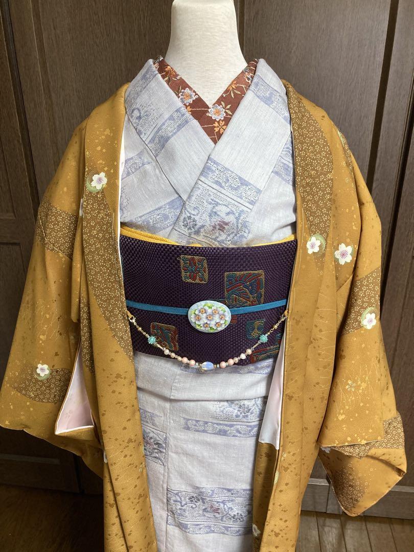 長羽織 洗える 高級ポリエステル テイジンシルフィル 仕付け糸付 おしゃれ羽裏 画像2