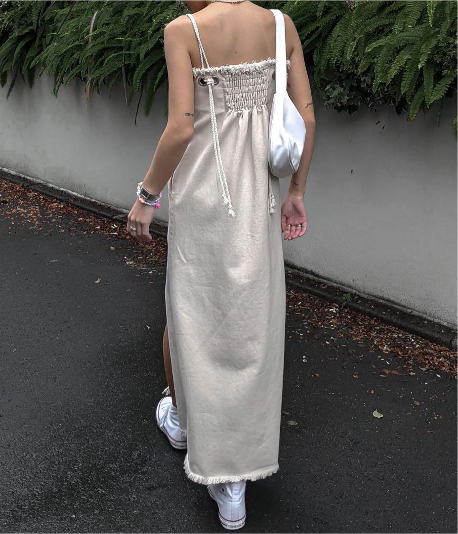 美品♡aclentロープストラップフリンジワンピース＊alexiastam