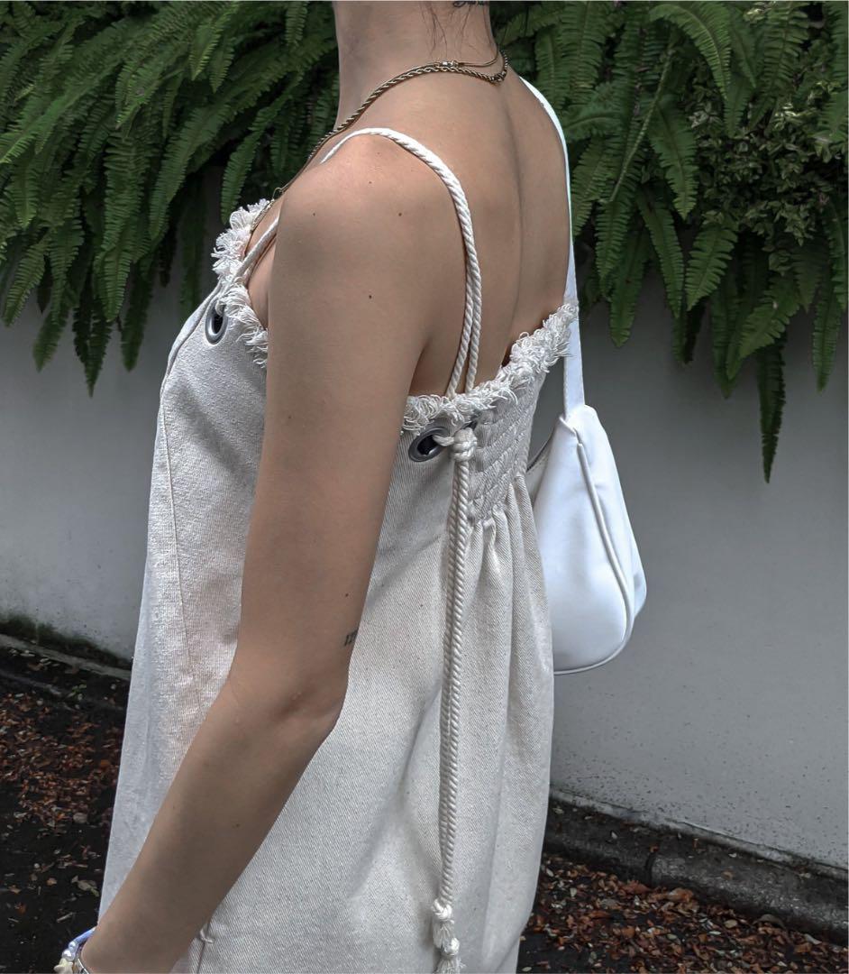美品♡aclentロープストラップフリンジワンピース＊alexiastam